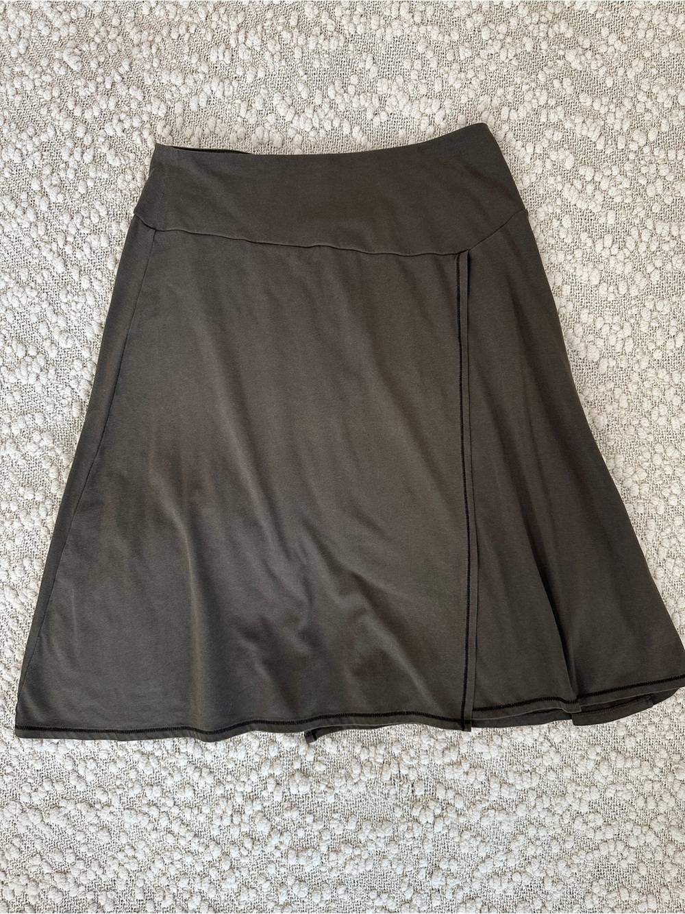Patagonia Vitaliti Skirt Small Olive/Brown Organic Cotton Blend Faux Wrap